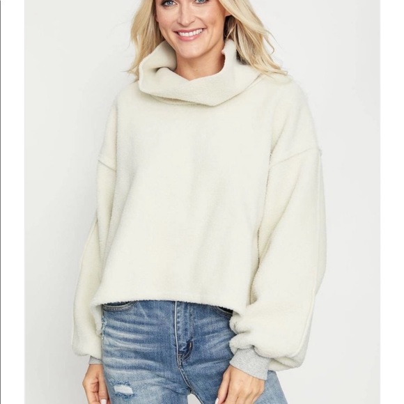 Just In!▪️Free People Elk Mountain Sage Cowl-neck Sweater - Picture 1 of 8